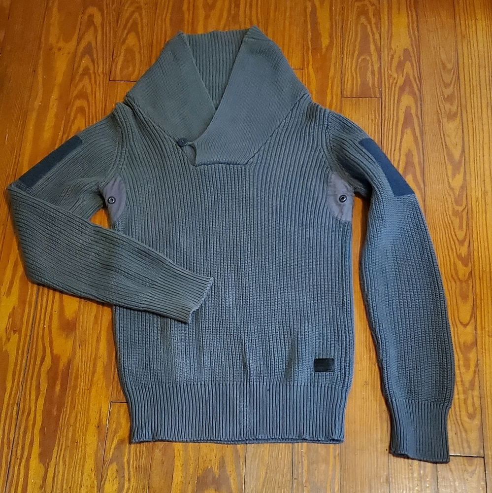 Mens G-Star Raw Hunt Shawl Collar Knit